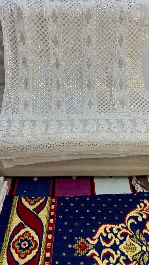 Traditional Chickenkari Shirt with Dupatta – Dyeable Fabric