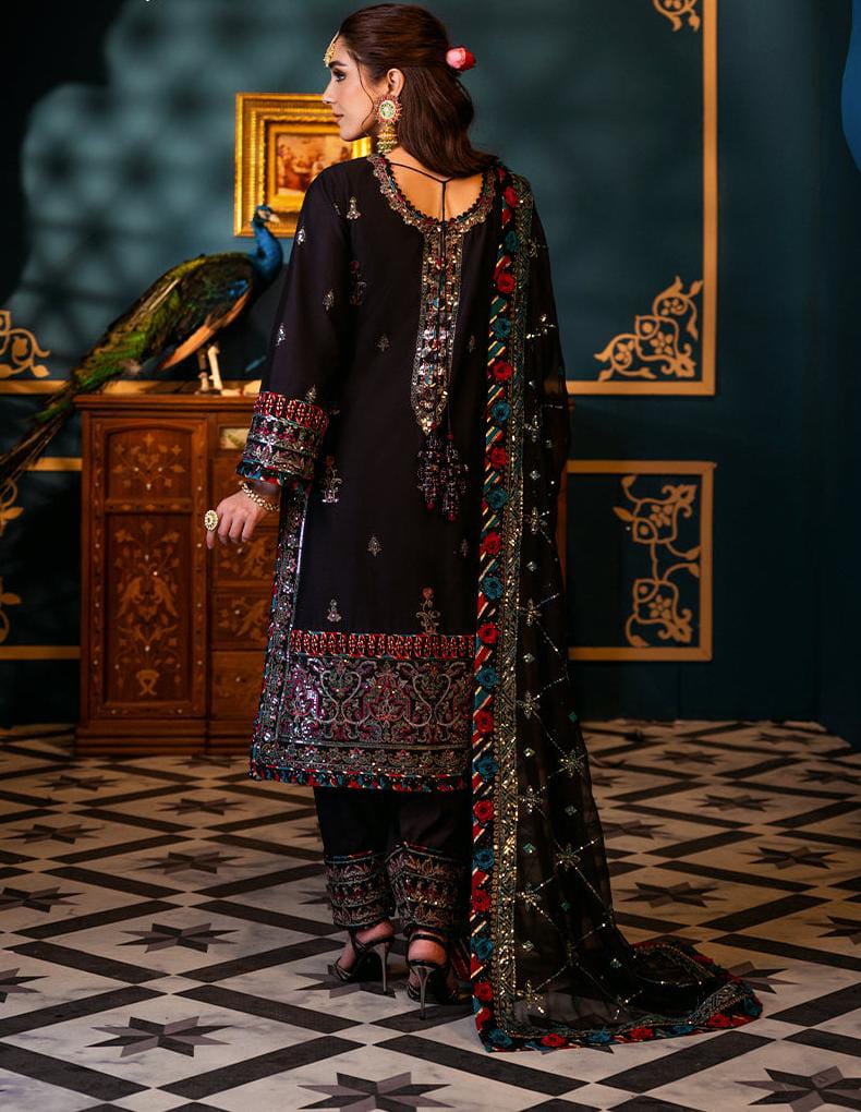 Black Embroidered 3PC Lawn Set – Mystic Noir