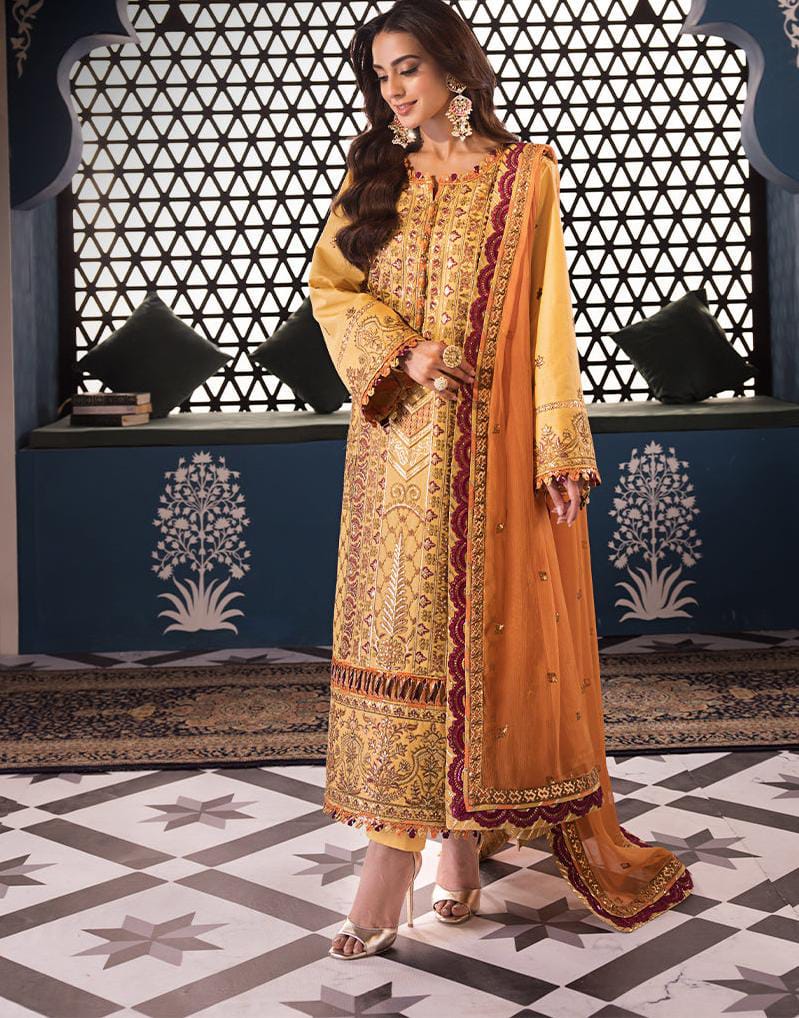 Asim Jofa Original Custom Stitched Suit – Embellished by Blossoms by Azz