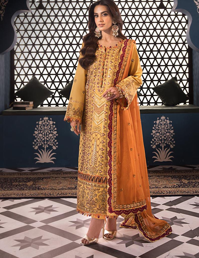 Asim Jofa Original Custom Stitched Suit – Embellished by Blossoms by Azz