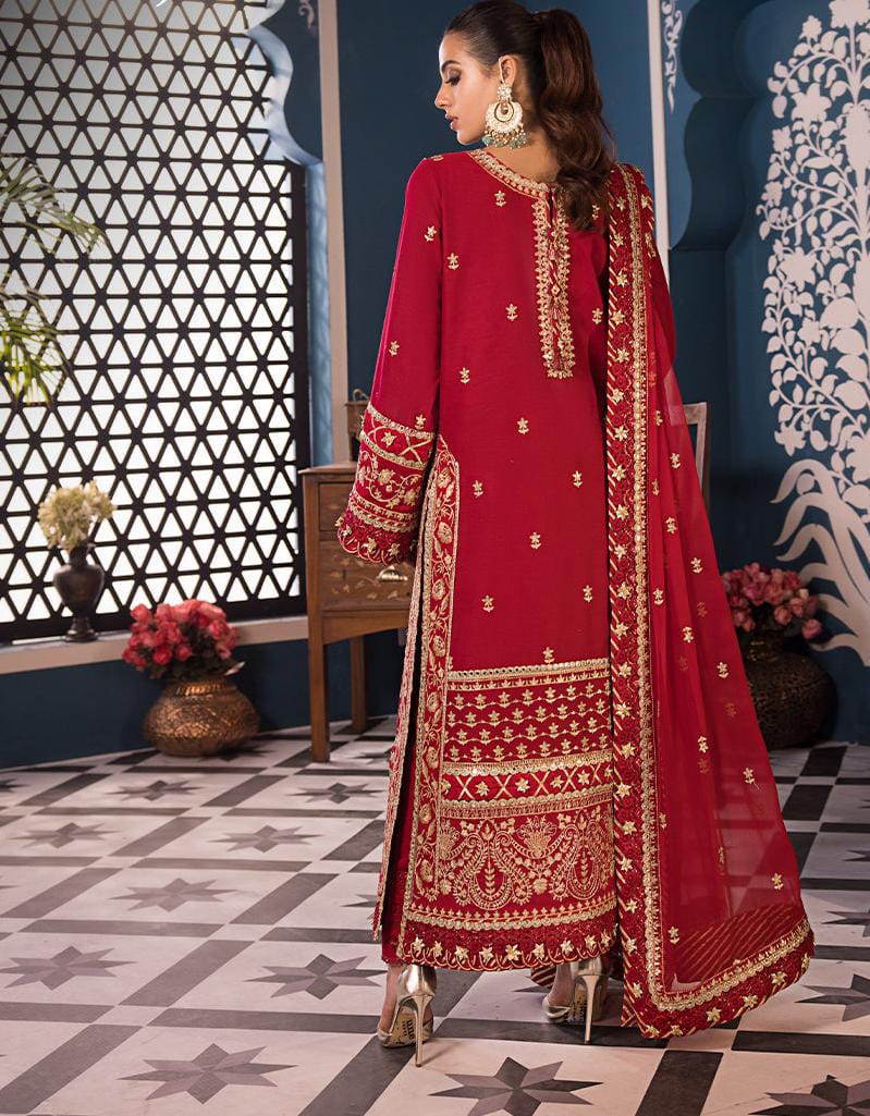 Asim Jofa AJFI-10 – Rose Petal Embroidered Luxury Lawn 3Pc