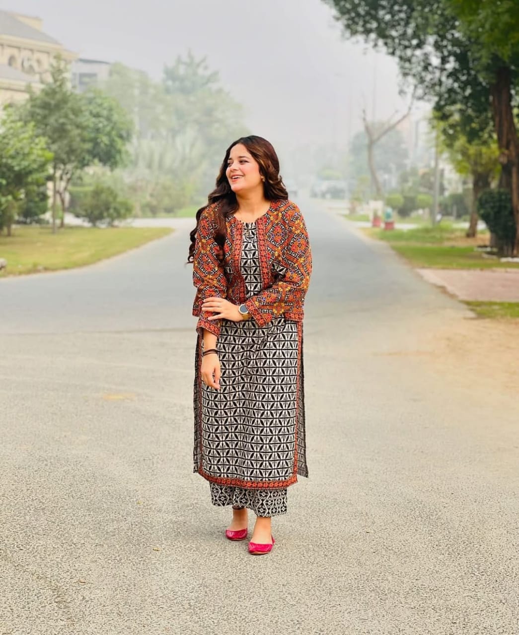 AYLA – 3 Piece Digital Printed Slub Khaddar Suit