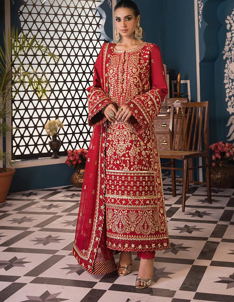 Asim Jofa AJFI-10 – Rose Petal Embroidered Luxury Lawn 3Pc