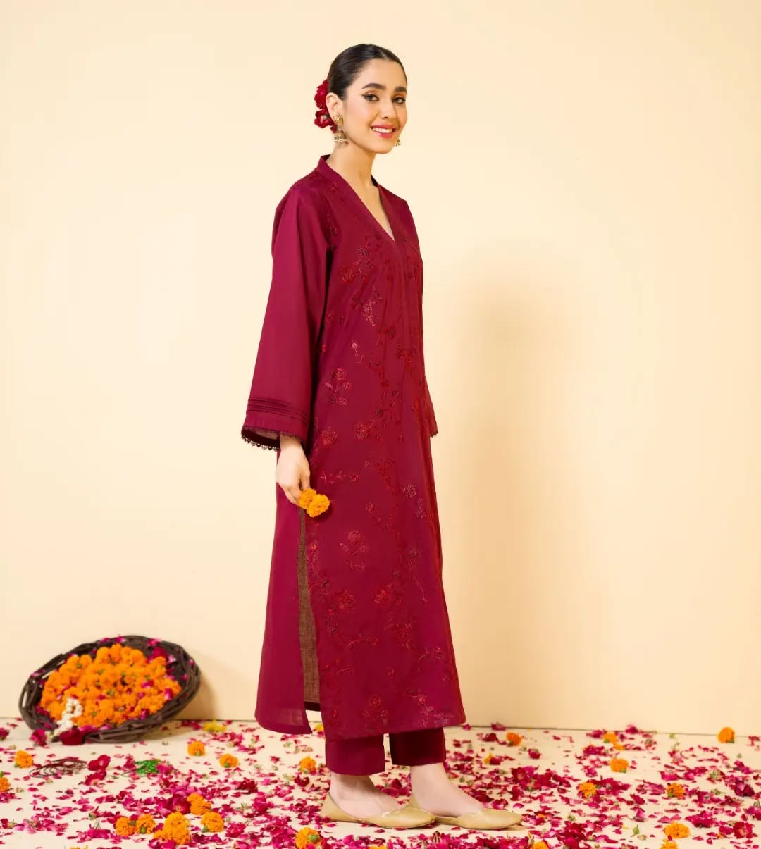 Cherry Blossom – Embroidery Co-Ords 2Pc Set