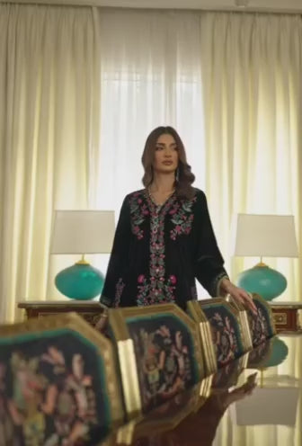 Asim Jofa Pret Embroidered Velvet 2 Piece – Black Luxury Ensemble